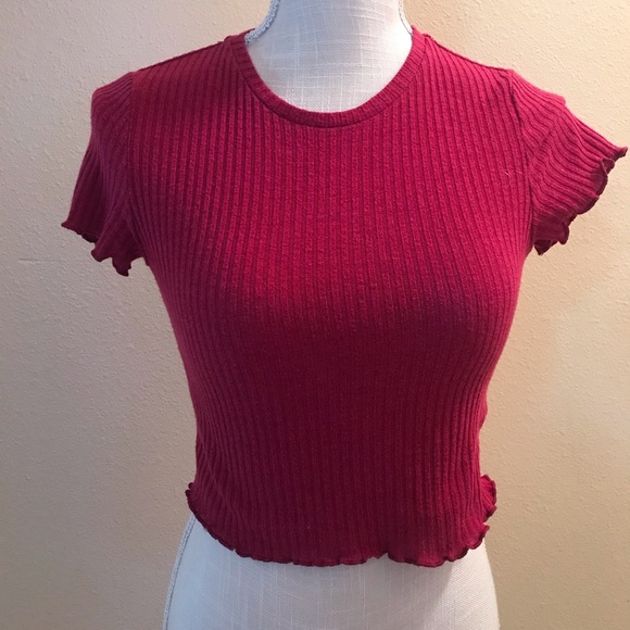 Burgundy / maroon crop top - Picture 2 of 4